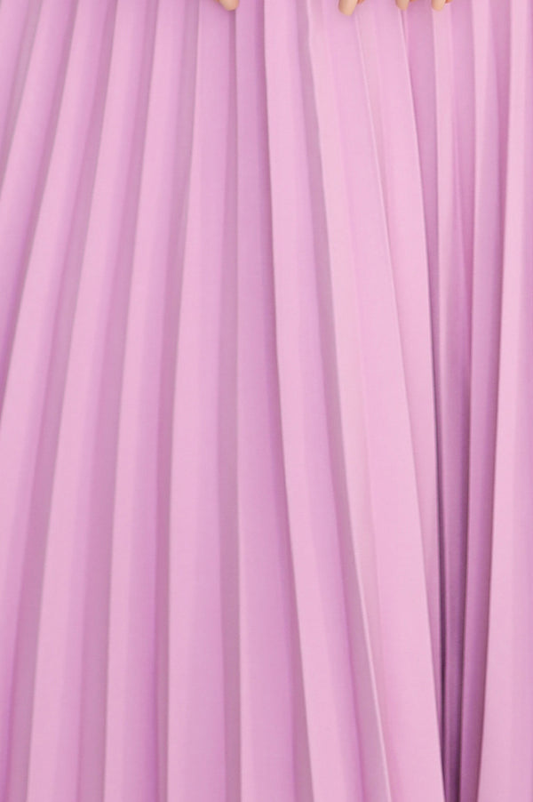 Rochie damă LILA, plisată, midi, wrzos, curea decorativă